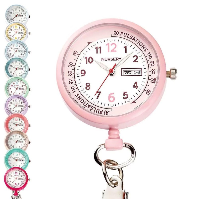 Nurse Short Chain Watch with Date and Day Display, NEW,