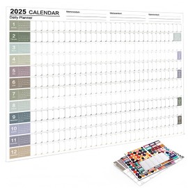 29''x20'' Poster Calendar 2025 Wall Calendar 12 Month Annual Yearly Wall Planner,Year-Round Large Wall Calendar， Large Size 12 Month Planner,2025 Calendar
