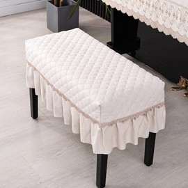 Upright Piano Cover Electronic Piano Keyboard Cover Piano Chair Cover Exquisite Embroidery Fashionable and Elegant Dust Cover With Frills 8.28 (Single Stool 58 * 38cm, Coffee Color)