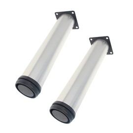 Yinpecly 2Pcs Adjustable Furniture Cabinet Legs 250mm/ 9.84" Stainless Steel Round Sofa Bed Kitchen Feet Support Replacement for Chair Dresser & Coffee Table Black Silver