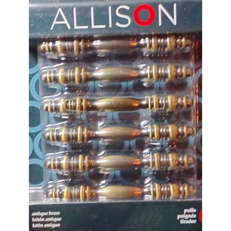 Allison Antique Brass Drawer Pulls 192912 4" Cabinet Handles. 2cntr9