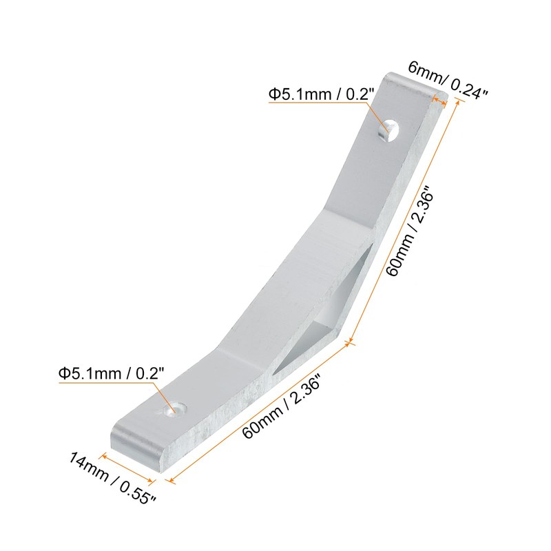 sourcing map 6Pcs 135 Degree Angle Aluminum Profile Corner Brackets,