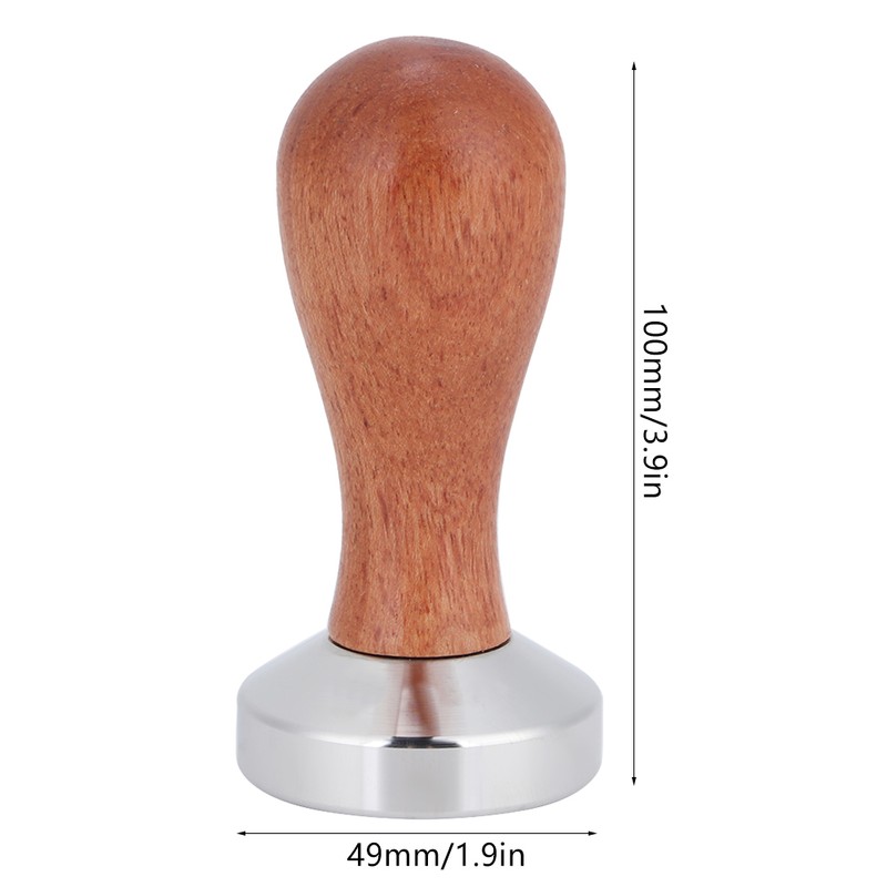 Stainless Steel Manual Coffee Powder Flat Tamper with Wood Handle