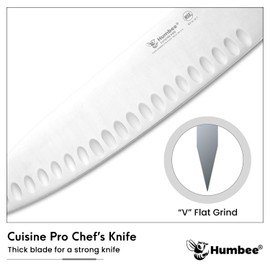 Humbee 12-Inch Chef Knife Razor-Sharp Blade Kitchen Knife with Comfortable Grip Handle, Orange DT-12 Series