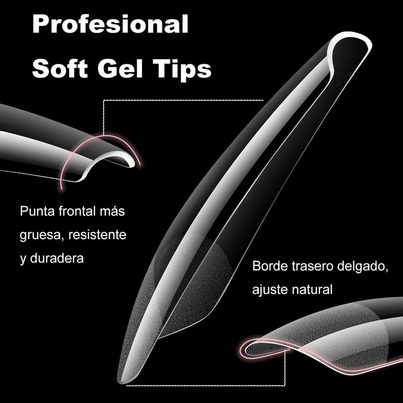 OBP Soft Gel Tips Para Uñas 240 Piezas Diferentes Modelos