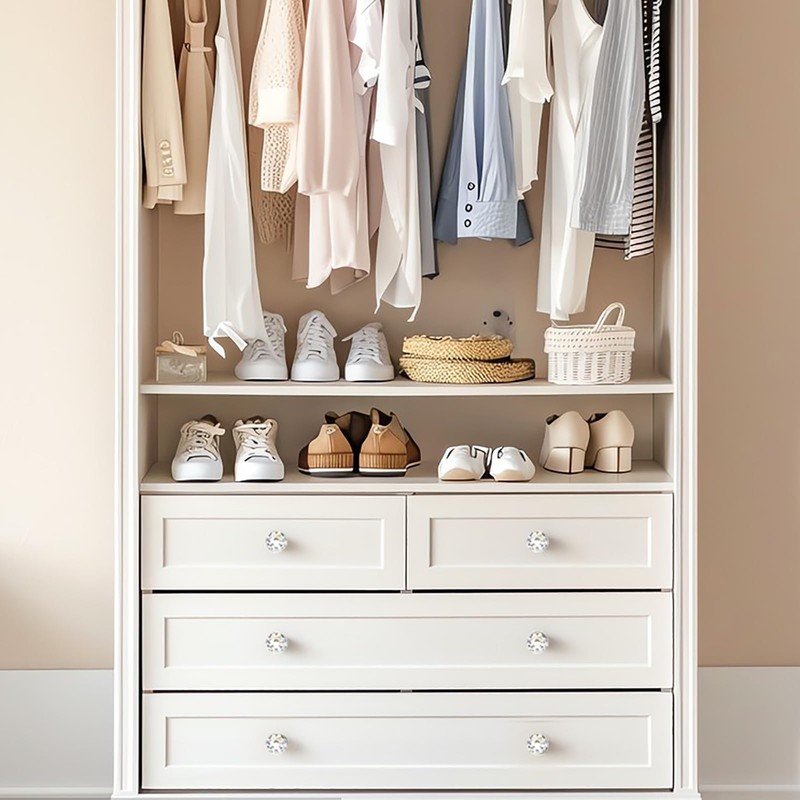 Nicunom 30 Pack Cabinet Knobs Crystal, 30 mm Glass Drawer