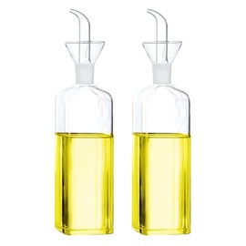 Floatant Olive Oil bottle, Olive Oil Dispenser, Olive Oil Vinegar Cruet, Cooking Wine Cotainer Salad Dressing Glass Oil Bottle, Vinaigrette Oil Dispenser for Kitchen or BBQ(17oz, Set of 2)