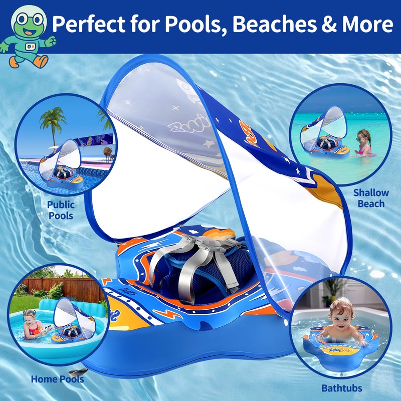 ROHSCE Baby Beach Float with Canopy 1 Year Old Pool