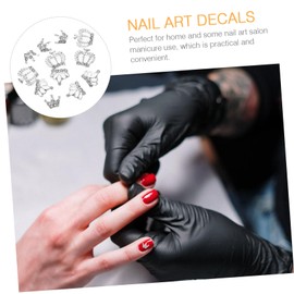 BIUDECO DIY Manicure Decor 12pcs Crown Rhinestones Nail Art Stickers Manicure Jewelry Set
