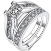 JUDE 925 Sterling Silver Princess Cut Wedding Engagement Bridal Ring