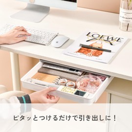 DIZLAS Aftermarket Drawer (W x D x H): 12.7 x 11.1 x 2.1 inches (32.2 x 28.2 x 5.4 cm), Dividers Included, Strong Seal, Easy Installation, Organization, Small Items, Under Desk Storage (L, White)