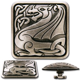 Celtic Dragon No. 2 Screwback Concho, Decorative Screw Back Rivet