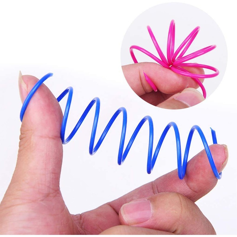 ISMARTEN Pet Wide Colorful Springs Cat Toys Plastic Coil Spiral
