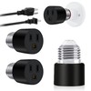 Sevici 3 Prong Light Socket to Plug Adapter 2-Pack, Polarized