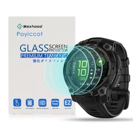 Poyiccot 3Pack Smartwatch Screen Protector Compatible for Garmin Instinct 3 45mm Amoled/Solar Accessories, HD Anti-Scratch Bubble Free Screen Protector Film for Instinct 3 45mm Watch