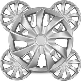 Winjet 16" Lacquer Hubcaps/Wheel Covers, Snap On Car Truck SUV R16 Hub Cap Fit for Toyota, Volkswagen, Chevy, Mazda, Dodge, Ford, and Most Cars (4 Pack Set, Lacquer)