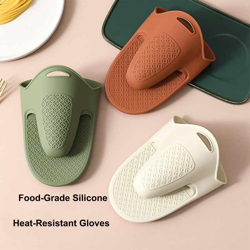 Gzummer Silicone Oven Mitts, Heat Resistant Waterproof Baking Mitts,Food Grade