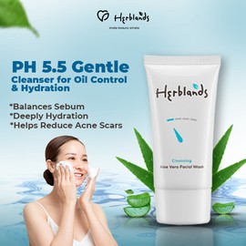 Herbaline [Facial Cleanser] Herblands Cleansing Aloe Vera Facial Wash (50g) ll HerbaLine ll clean beauty 洗颜霜