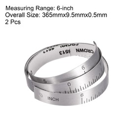 uxcell Center Finding Ruler 6-inch Table Sticky Adhesive Tape Measure, Aluminum Track Ruler with Holes, (from The Middle) 2pcs