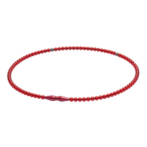 Phiten EXTREME Crystal Touch Necklace, RAKUWA Neck, Red, 19.7 inches (50 cm)