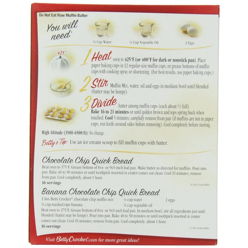 Betty Crocker Premium Muffin and Quick Bread Mix, Chocolate Chip,14.75