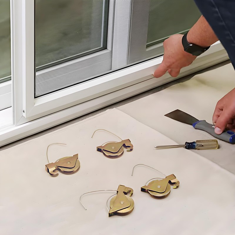 Sliding Screen Door Tension Spring Rollers Replacement with 1-1/4" Steel