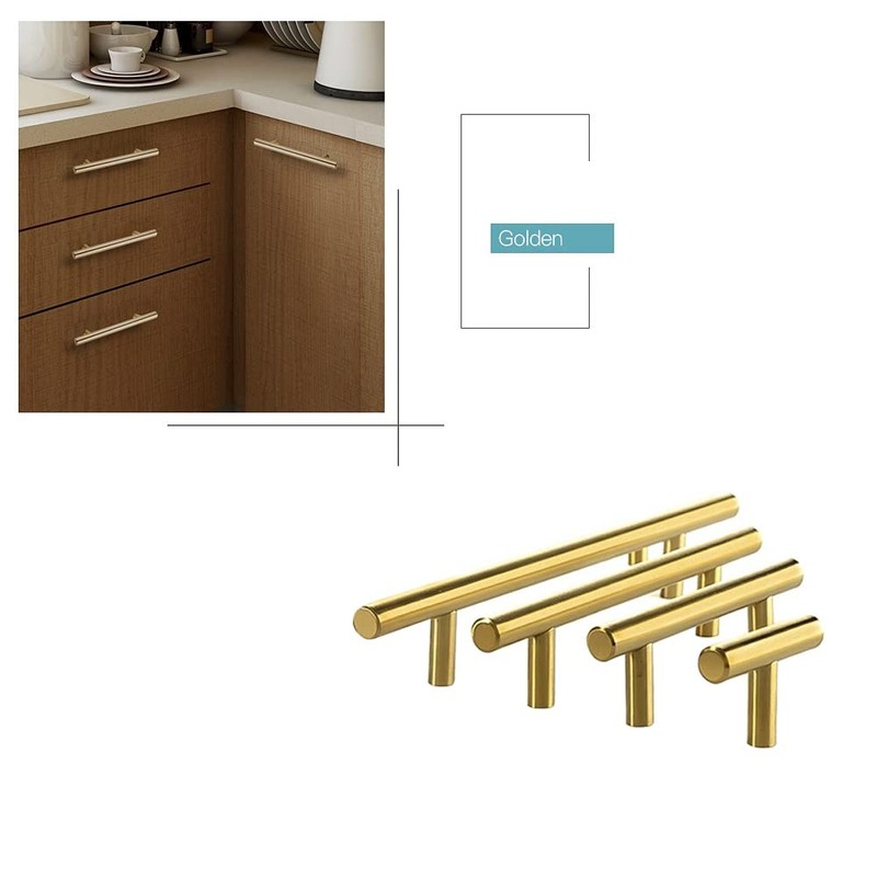 ANSIEDIO 6 Pack Kitchen Cupboard Handles Gold Cabinet Handles 96mm