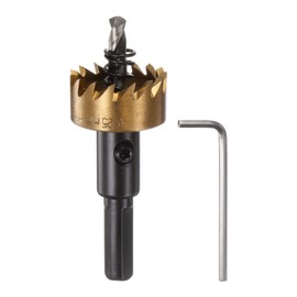 HARFINGTON Hole Saw 25mm (63/64") M35 HSS (High Speed Steel) Titanium Coated Drill Bit Cutter Opener for Stainless Steel Aluminum Alloy Metal Wood Plastic