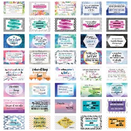 Best Paper Greetings 40-Pack Scripture Cards with Bible Verses - 3 x 2 in Multicolor Cardstock - Board Supplies for Women & Bible Verses for Teens - Lunch Notes & Prayer Box Note Paper