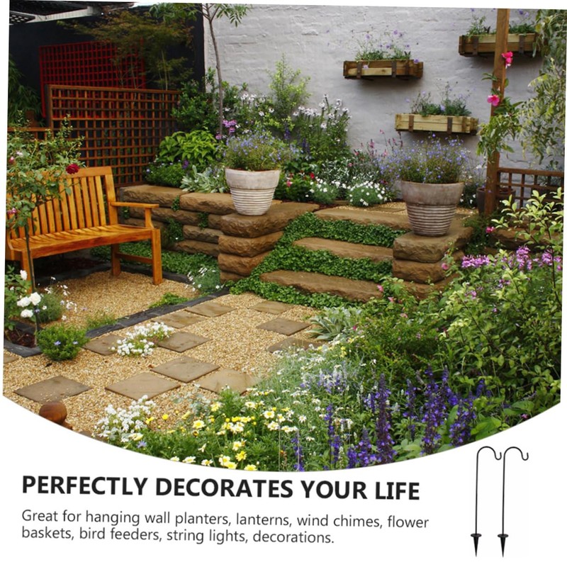 Mipcase Shepherd Hook Outdoor Iron Hanger for Gardens Durable Lawn