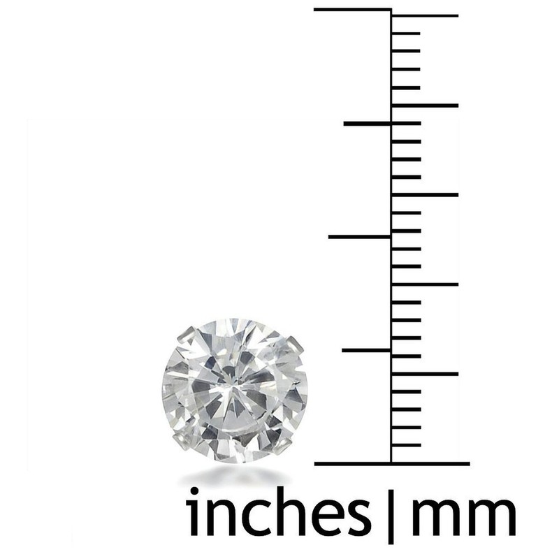 8MM WOMENS Sparkly Pave Glitter/Disco Ball Sterling Silver Stud Earrings/Ear