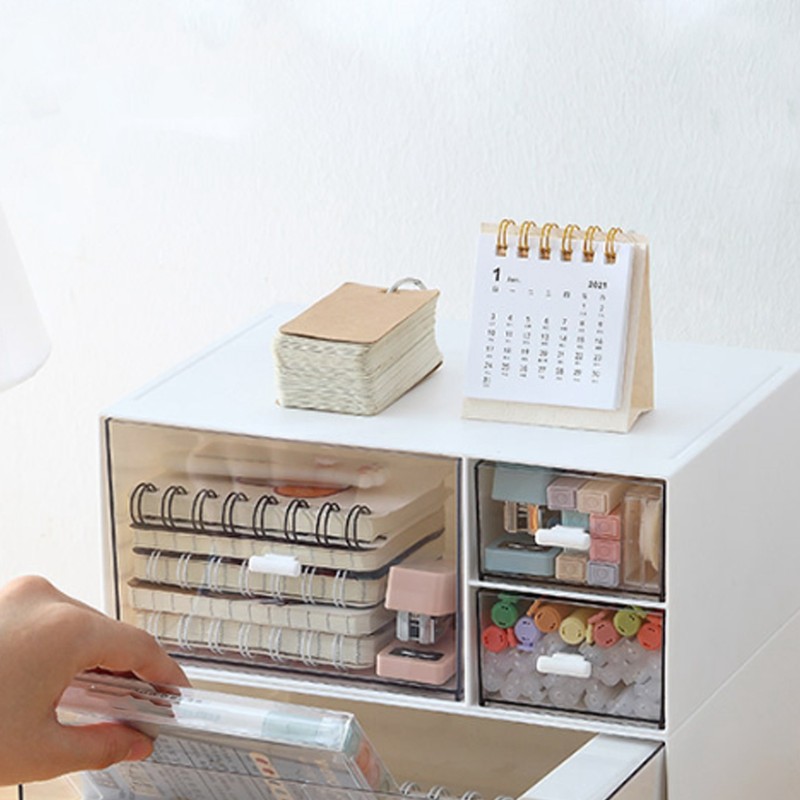 Large Desk Organizer Drawers Multipurpose Clear Stationery Cosmetic Storage Bins