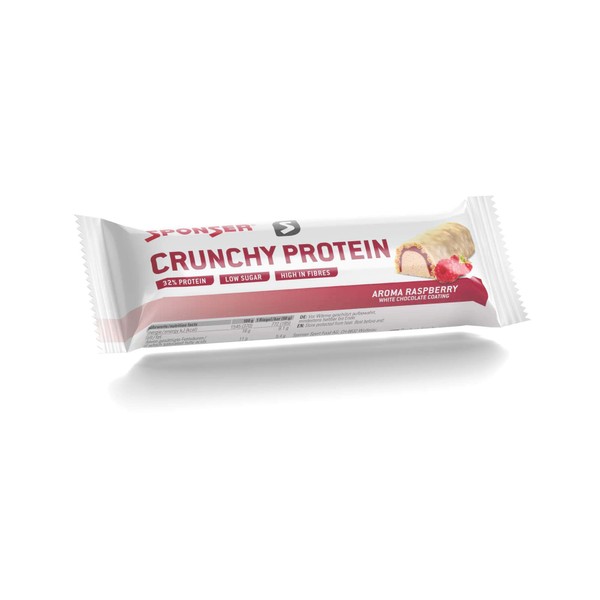 Sponser Crunchy Protein Bar 12 x 50 g in Display Flavour Raspberry White Chocolate