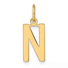 GlittersandGold 14ky Letter N Initial Pendant Bracelet Necklace