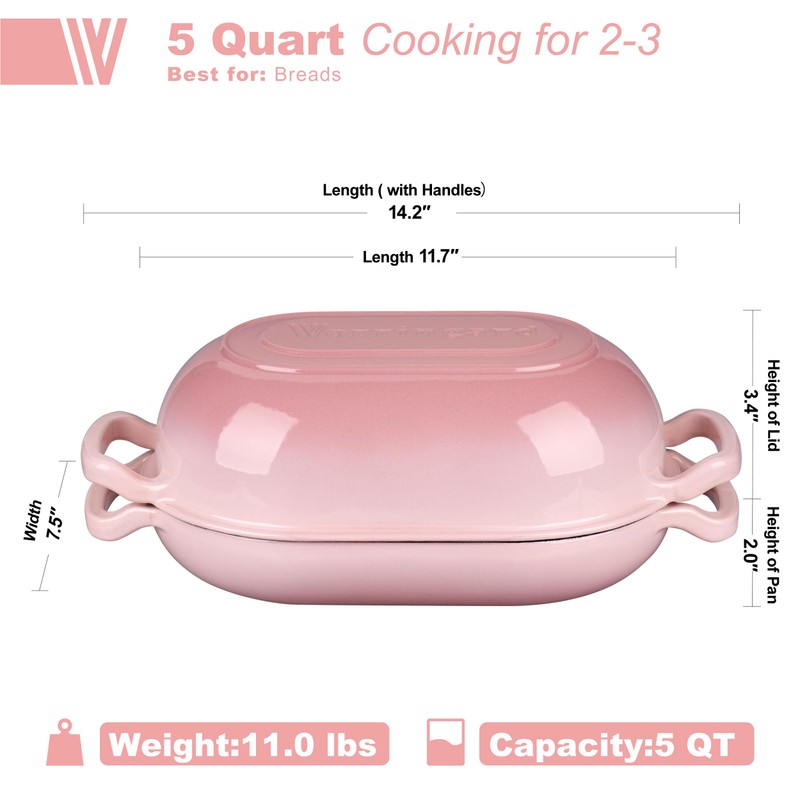 VORRINGARD Enameled Cast Iron Sourdough Bread Oven, Dutch Oven, Loaf