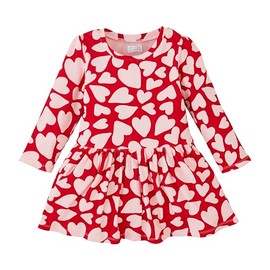 Mud Pie Baby Girls Children's Heart T-Shirt Dress Red