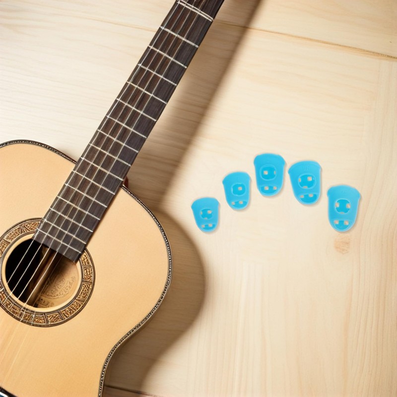 SEWACC Silicone Guitar Finger Protectors 20 Pcs Non-Slip Sleeve for