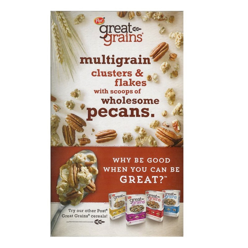 Post Great Grains Crunchy Pecan Whole Grain Cereal, 16 Ounce,