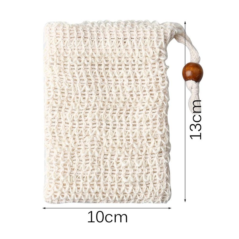 5 PCS Sisal Soap Bag with Drawstring Natural Soap Saver