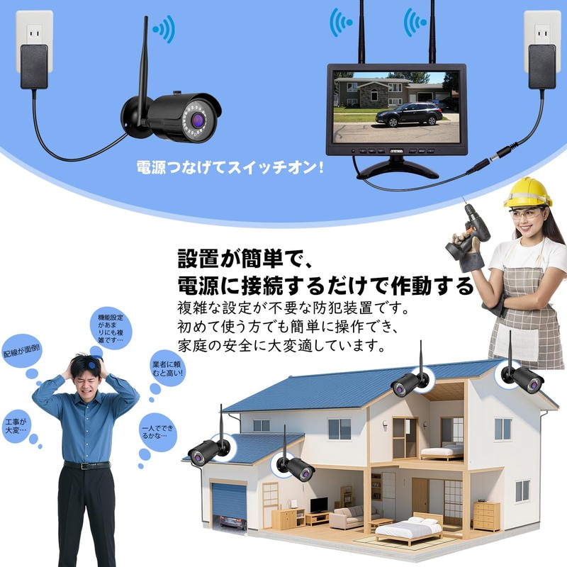 Tysanco Security Camera, Wireless, Outdoor, Indoor, with Microphone, Wireless, AI