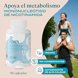 B-FIT NMN 500mg - B-Nicotinamide Mononucleotide - 90 Cápsulas Veganas - 3 Meses De Suministro - Suplemento Alimenticio