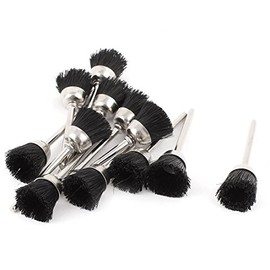 sourcingmap 12 Pcs 15mm Dia Black Nylon Cup Brush Polishing Wheel for Rotary Tool