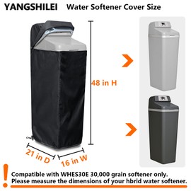 Water Softener Cover for WHES30E/WHES40E Grain Softener, Openable top Easy to use Removal-free installation for UV Dust protection of Water Softener Housings Outdoor or indoor (Black)