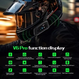 Ejeas Par De Intercomunicadores Para Cascos De Moto Ejeas V6 Pro Con Bluetooth Negro