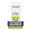 Ivory Aluminum Free Deodorant, Notes of Aloe, 24hr Gentle Deodorant,