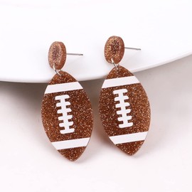 Cute Sports Rugby Baseball Earrings Baseball Acrylic Basketball Soccer Football Dangle Statement Earrings for Women Sports Lover Jewelry Gift-soccer