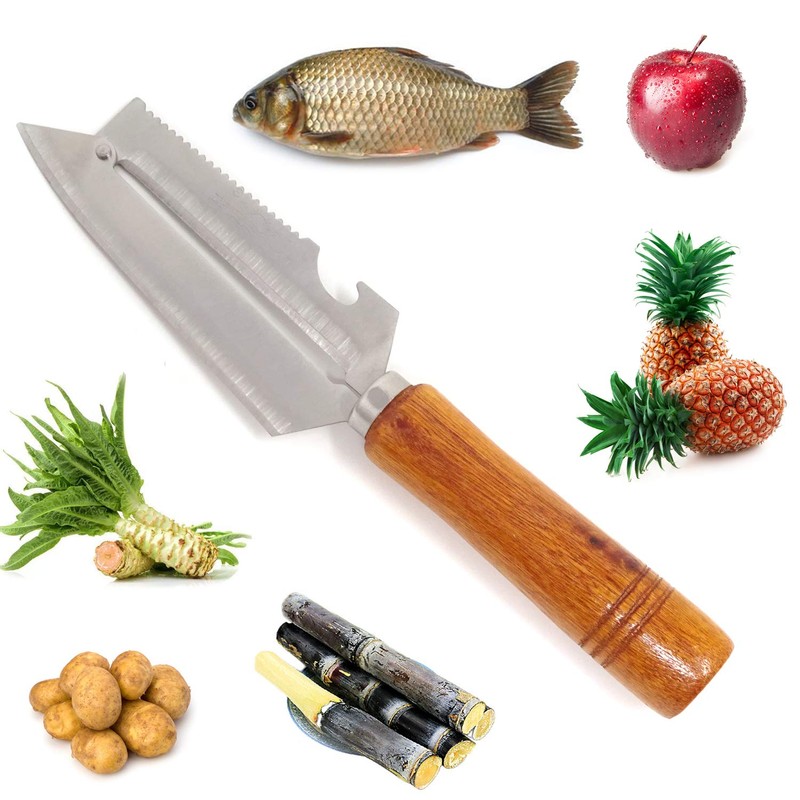 Honbay Sharp Multifunctional Stainless Steel Wooden Handle Knife Fruits Peeler