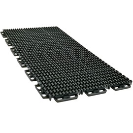 Caliber ProTech XT Garage Flooring and Trailer Deck Traction Tiles, 9” x 18” Interlocking Tiles, Black, 24-Pack