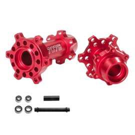 XSYGO Aluminum 7075 Front & Rear Wheel Hex Hubs Set for LOSI 1/4 Promoto-MX Motorcycle RTR Upgrade Parts (Replace Part Los262012) (Red)