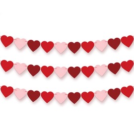 KatchOn, Felt Heart Garland - 8.2 Feet, No DIY | Pink for Engagement Party Decorations | Anniversary Banner for Wedding Decorations | Heart Garland for Anniversary Decorations